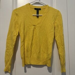 Lauren Ralph Lauren Lambswool/Cashmere/Rabbit Hair/Viscose Womens Yellow Sweater